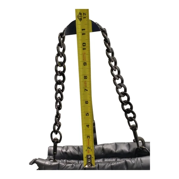 Think Royln Shiny Dark Grey Shoulder Bag - Picture 3 of 12